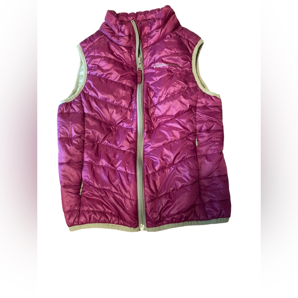 Eddie Bauer little girls size 8 puffer vest purple